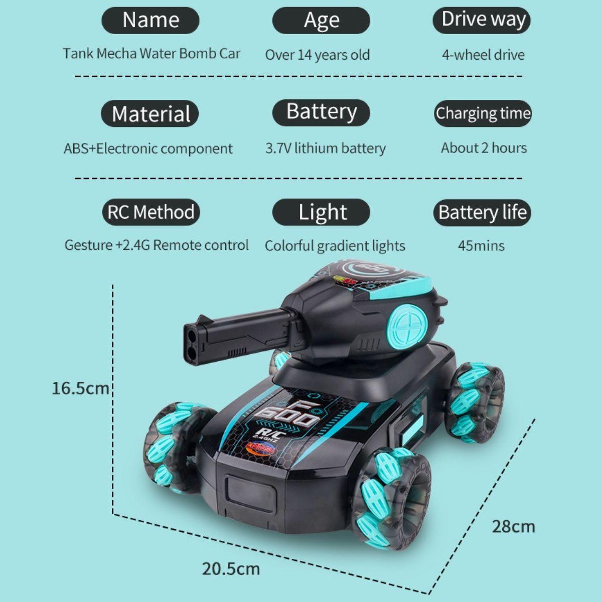 Kidst RC Tank Toy Gesture - Controlled All - Terrain Remote Control Car for Kids Remote Control Toys