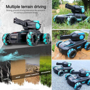 Kidst RC Tank Toy all-terrain remote control car with gesture control and multi-directional wheels for kids