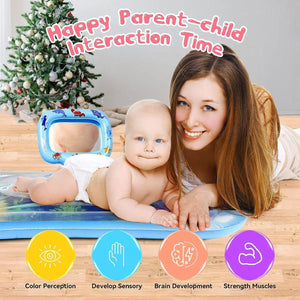 Toddly SplashMirror Tummy Time Water Mat with Mirror for Sensory Development Baby Water Play Mat
