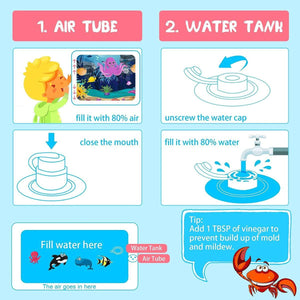 Toddly SplashMirror Tummy Time Water Mat with Mirror for Sensory Development Baby Water Play Mat