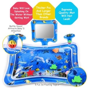 Toddly SplashMirror Tummy Time Water Mat with Mirror for Sensory Development Baby Water Play Mat
