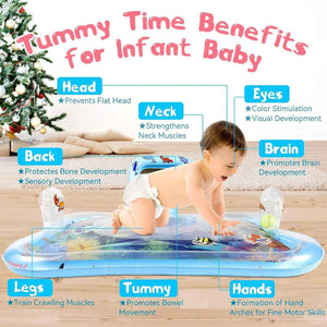 Toddly SplashMirror Tummy Time Water Mat with Mirror for Sensory Development Baby Water Play Mat