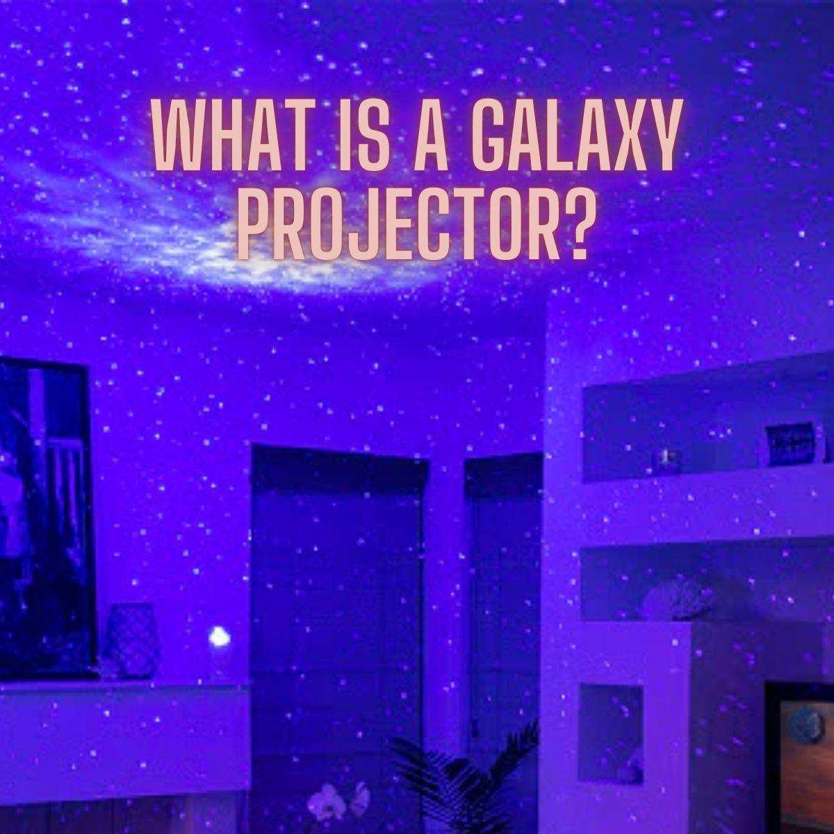 Galaxy projector creating starry night sky projection indoors