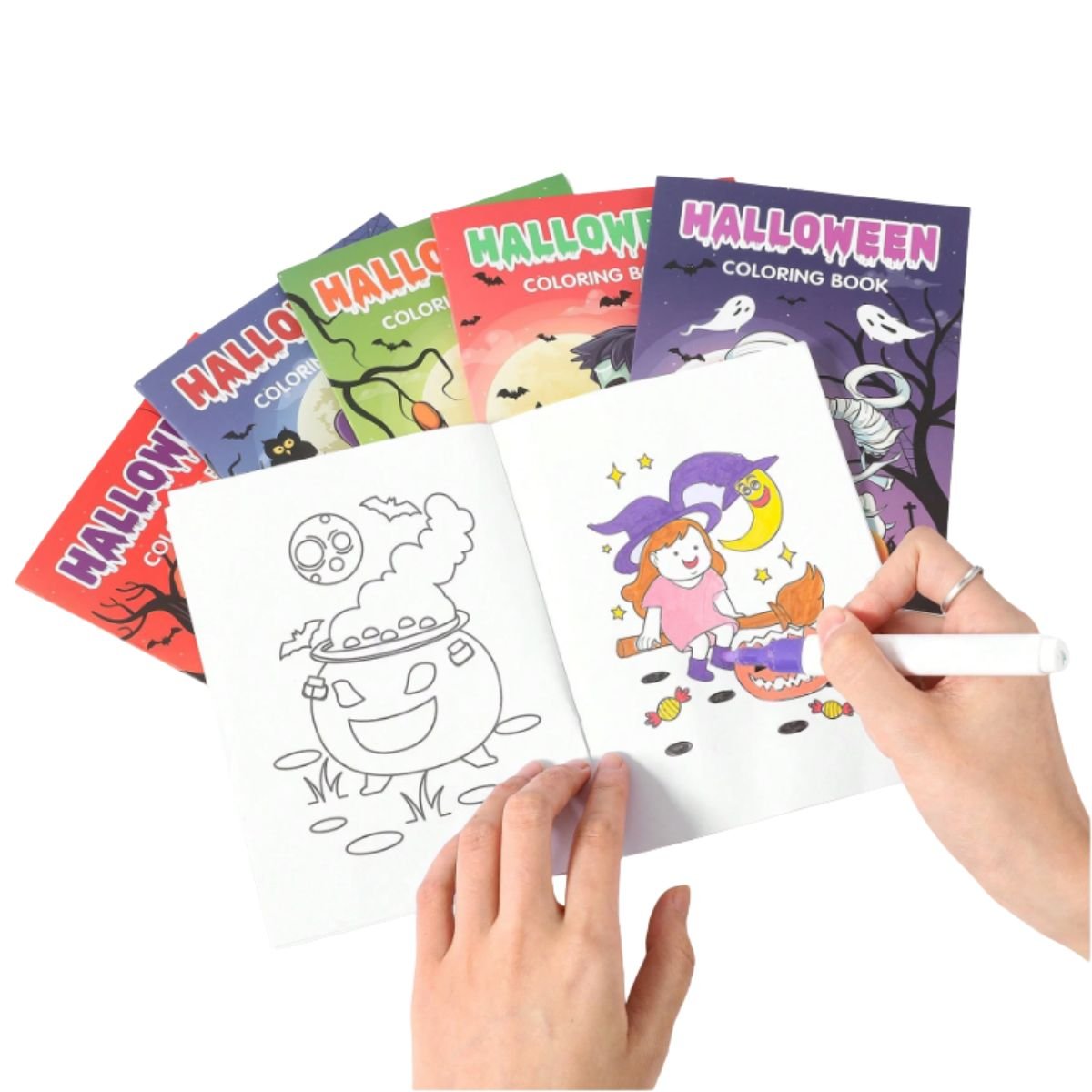 BabiePlay 6 - Piece Halloween Coloring Book Set | Fun & Educational Activity Books for Kids Halloween