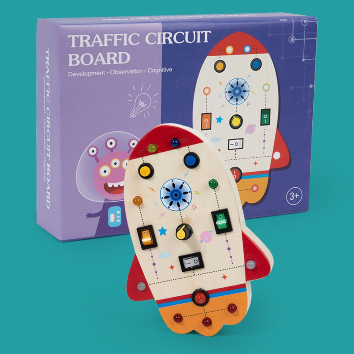 Babies Mart AustraliaToddly Montessori Busy Board - Wooden Sensory Toy with Lights and SwitchesMontessori Toys - Babies Mart Australia
