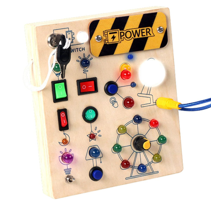 Babies Mart AustraliaToddly Montessori Busy Board - Wooden Sensory Toy with Lights and SwitchesMontessori Toys - Babies Mart Australia