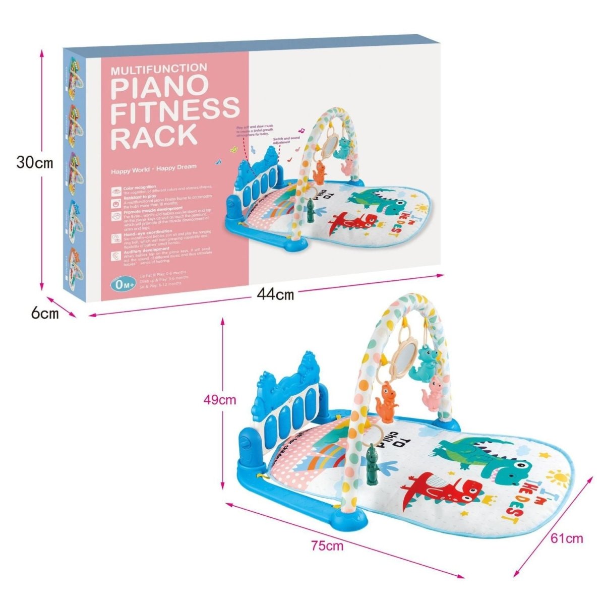 BabiesMartToddly Kick'n'Play Musical Activity Baby Gym Mat for Motor & Early Developmentbaby gym mat - Babies Mart Australia