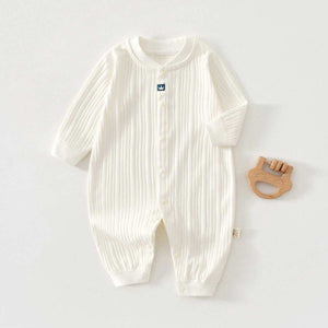 Feather & Fawn all-season 183 GSM cotton baby romper with full front snaps