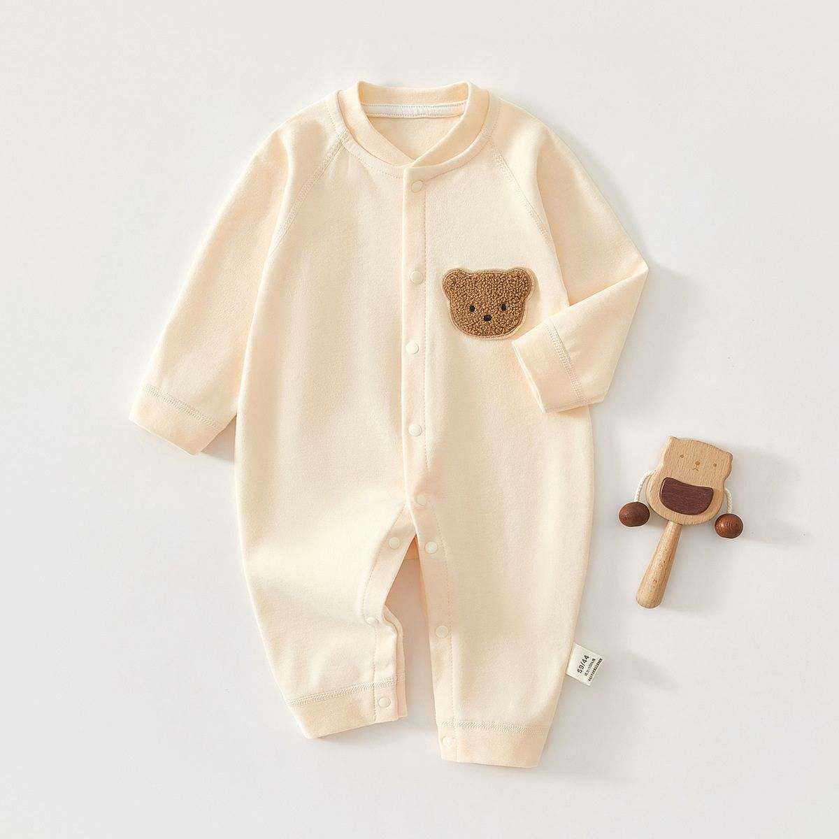 Feather & Fawn all-season cotton baby romper with full front snaps