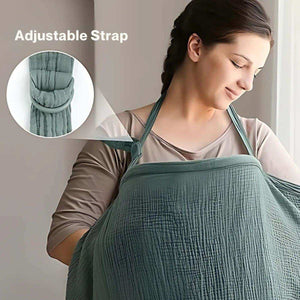 MaterniCare 360° breathable cotton breastfeeding cover with peek-in neckline