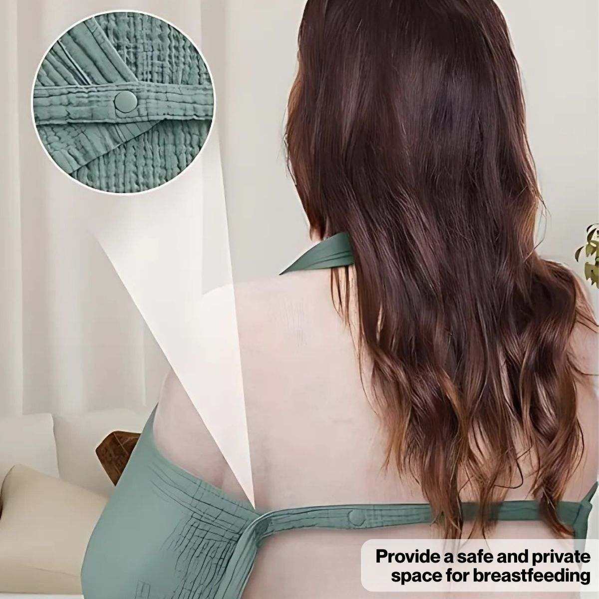 MaterniCare 360° breastfeeding cover with boned neckline in light blue cotton
