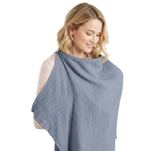 MaterniCare 360° breathable cotton breastfeeding cover with peek-in neckline