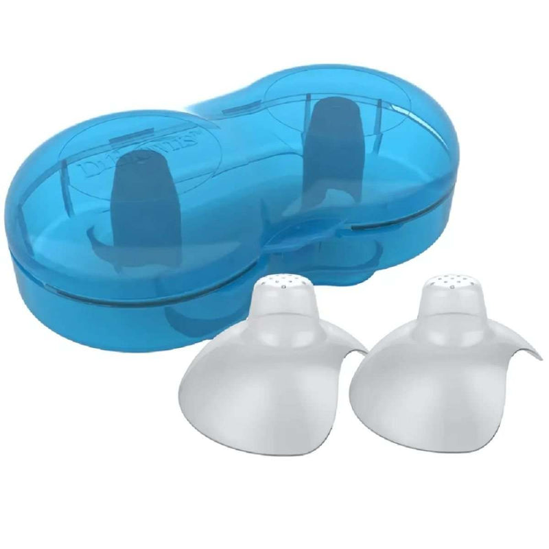 Dr Brown's Nipple Shield, 2 - Pack w/ Sterilizer Case Breast Shield
