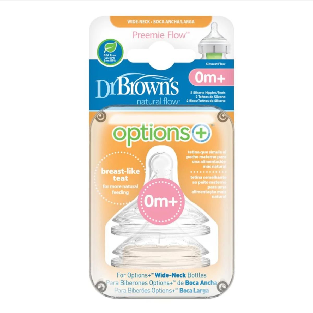 Dr. Brown'sDr Brown's Options+ Anti Colic Wide Neck TeatsBaby Bottle Nipples - Babies Mart Australia