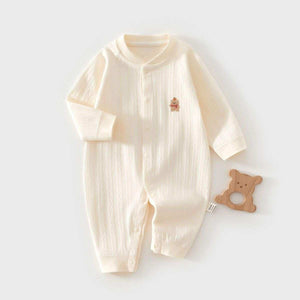 Feather and Fawn all-season cotton baby romper with front snaps