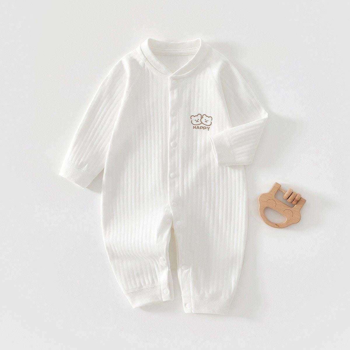 Feather and Fawn all-season cotton baby romper with full front snaps