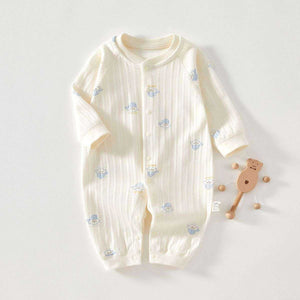 Feather & Fawn all-season cotton baby romper with full front snaps