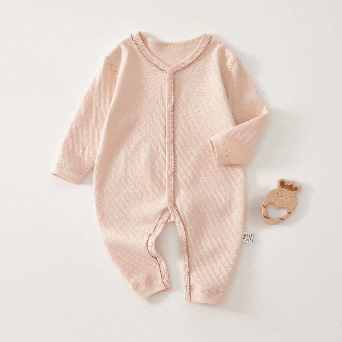 Feather & Fawn all-season cotton baby romper with full front snaps
