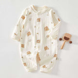 Feather & Fawn all-season baby romper in cotton with full front snaps