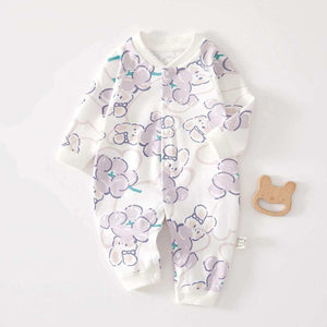 Feather & Fawn all-season cotton baby romper with full front snaps