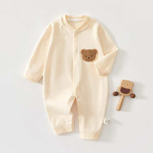 Feather and Fawn cotton baby romper with full front snaps