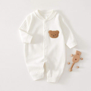 Feather & Fawn all-season cotton baby romper with full front snaps