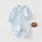 Feather & Fawn all-season cotton baby romper with full front snaps