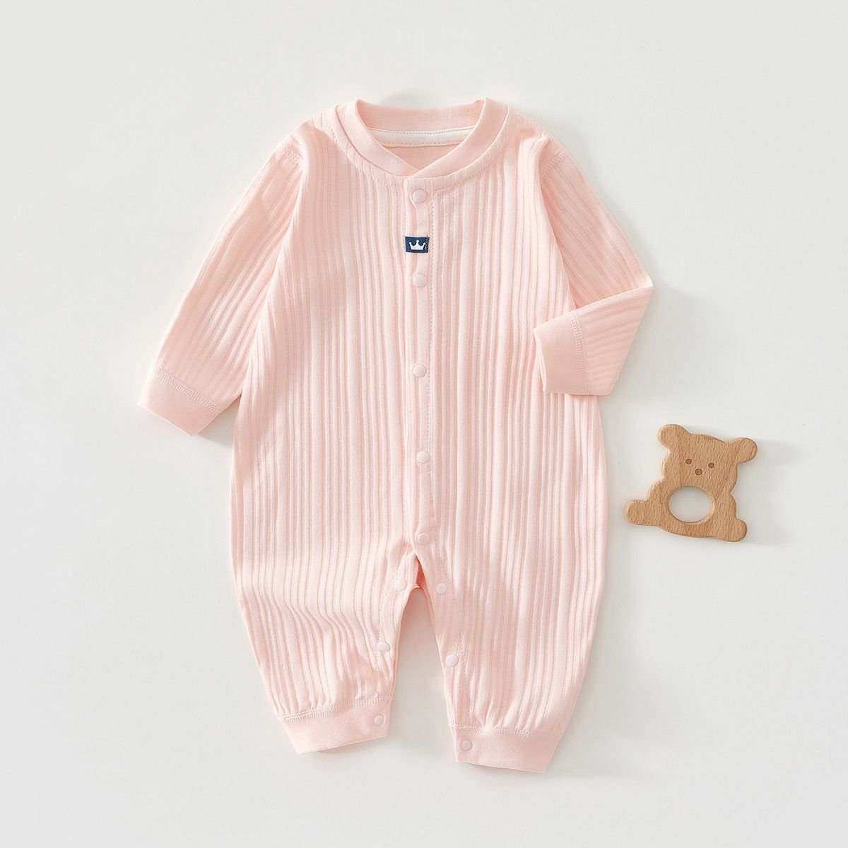 Feather and Fawn all-season cotton baby romper with full front snaps