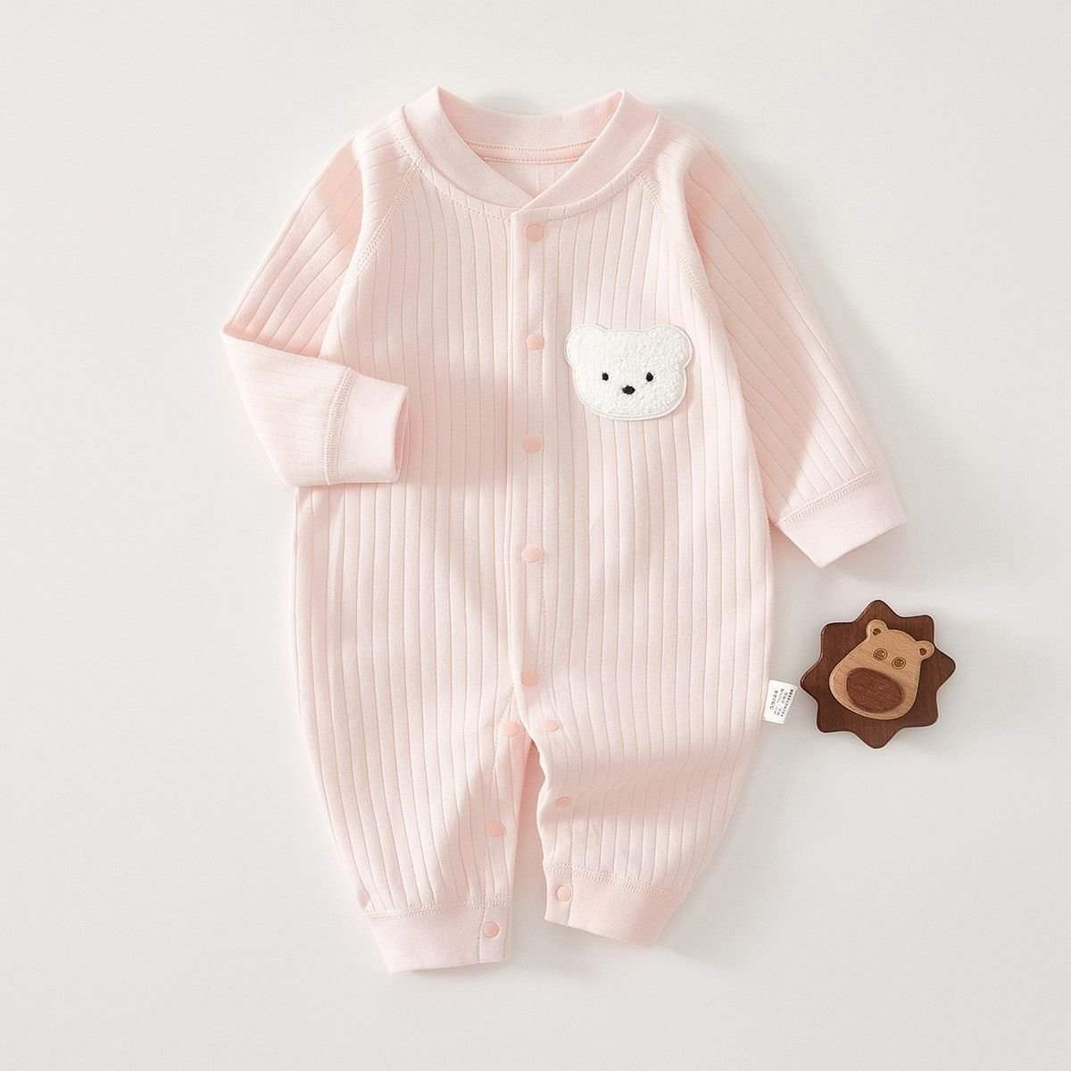 Feather & Fawn all-season cotton baby romper with full front snaps