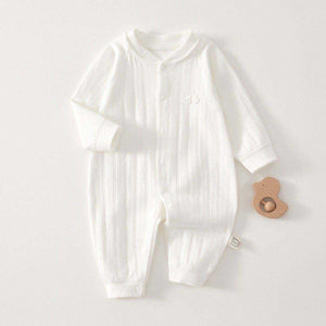 Feather & Fawn all-season cotton baby romper with full front snaps