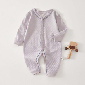 Feather & Fawn all-season cotton baby romper with full front snaps