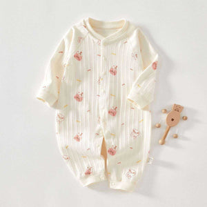 Feather & Fawn all-season cotton baby romper with full front snaps