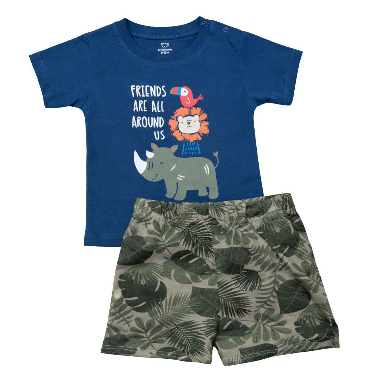 Feather & Fawn BreezePlay baby cotton tee and shorts set