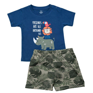 Feather & Fawn BreezePlay baby cotton tee and shorts set