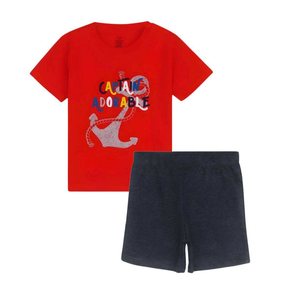 Feather & Fawn BreezePlay cotton baby tee and shorts set