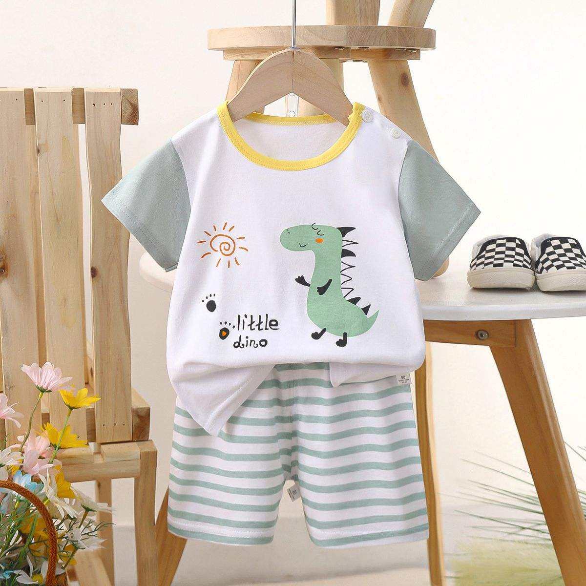 Feather & Fawn BreezePlay cotton baby tee and shorts set