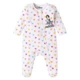 Feather & Fawn Babyhug Disney Cotton Knit Footed Sleepsuit | Princess Edition Baby Clothes