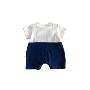 Feather & Fawn Bear Pocket Navy Romper Baby Clothes