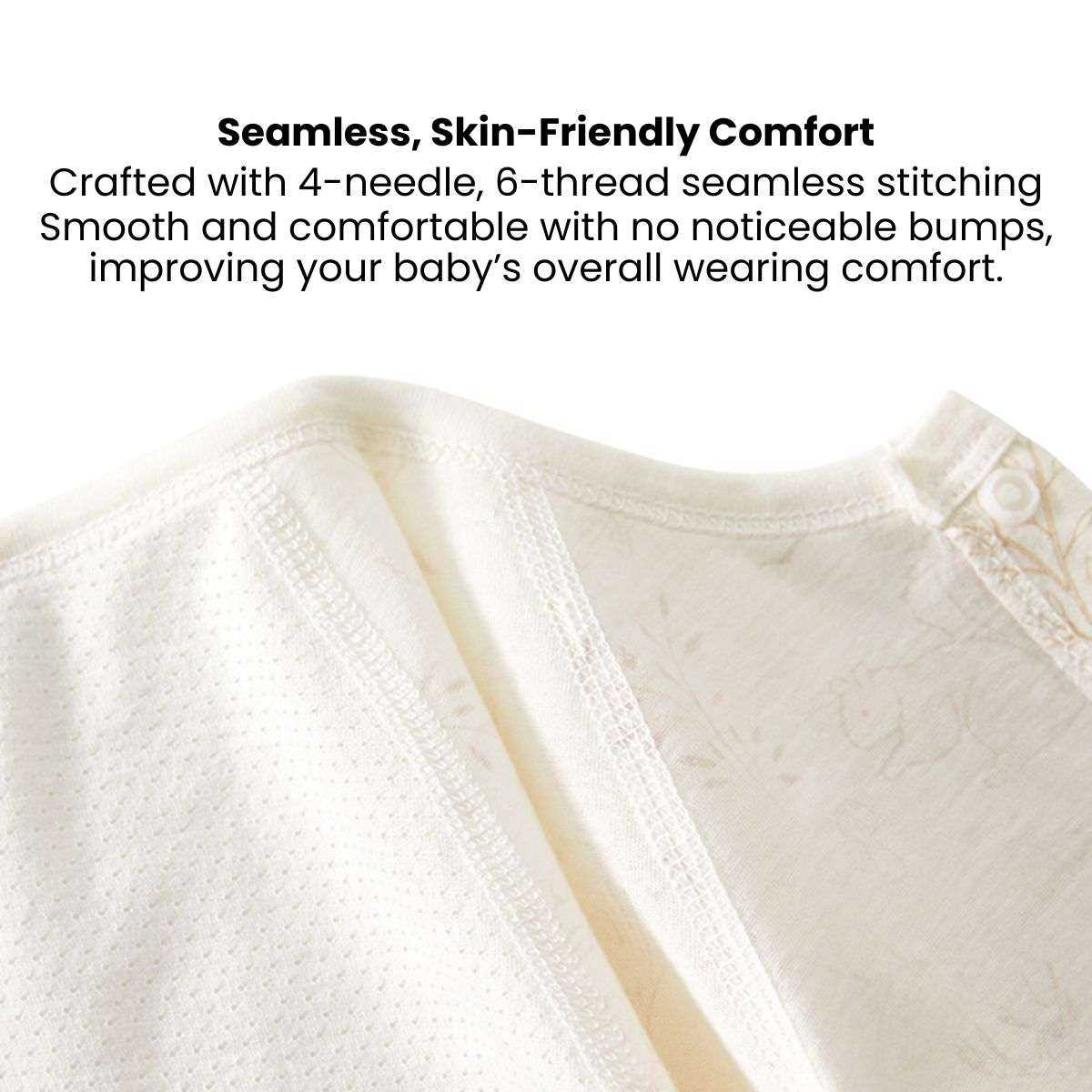 Feather & Fawn ultra-soft breathable baby romper with full front snaps