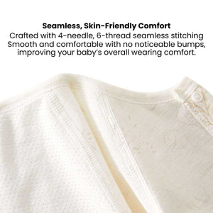 Feather & Fawn ultra-soft breathable baby romper with full front snaps