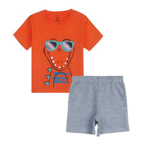 Feather & Fawn BreezePlay cotton baby tee and shorts set with snaps