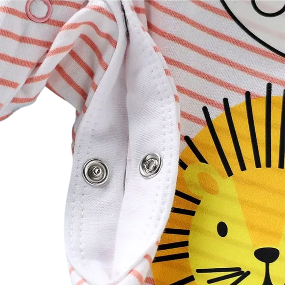 Feather & Fawn Child World Interlock Knit Full - Sleeve Striped Romper | Giraffe & Lion Print Baby Clothes