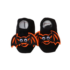 Feather & Fawn Halloween Baby Socks | Pumpkin or Bat Design (0 - 6 Months) Halloween