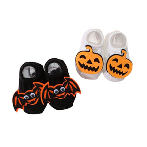 Feather & Fawn Halloween Baby Socks | Pumpkin or Bat Design (0 - 6 Months) Halloween