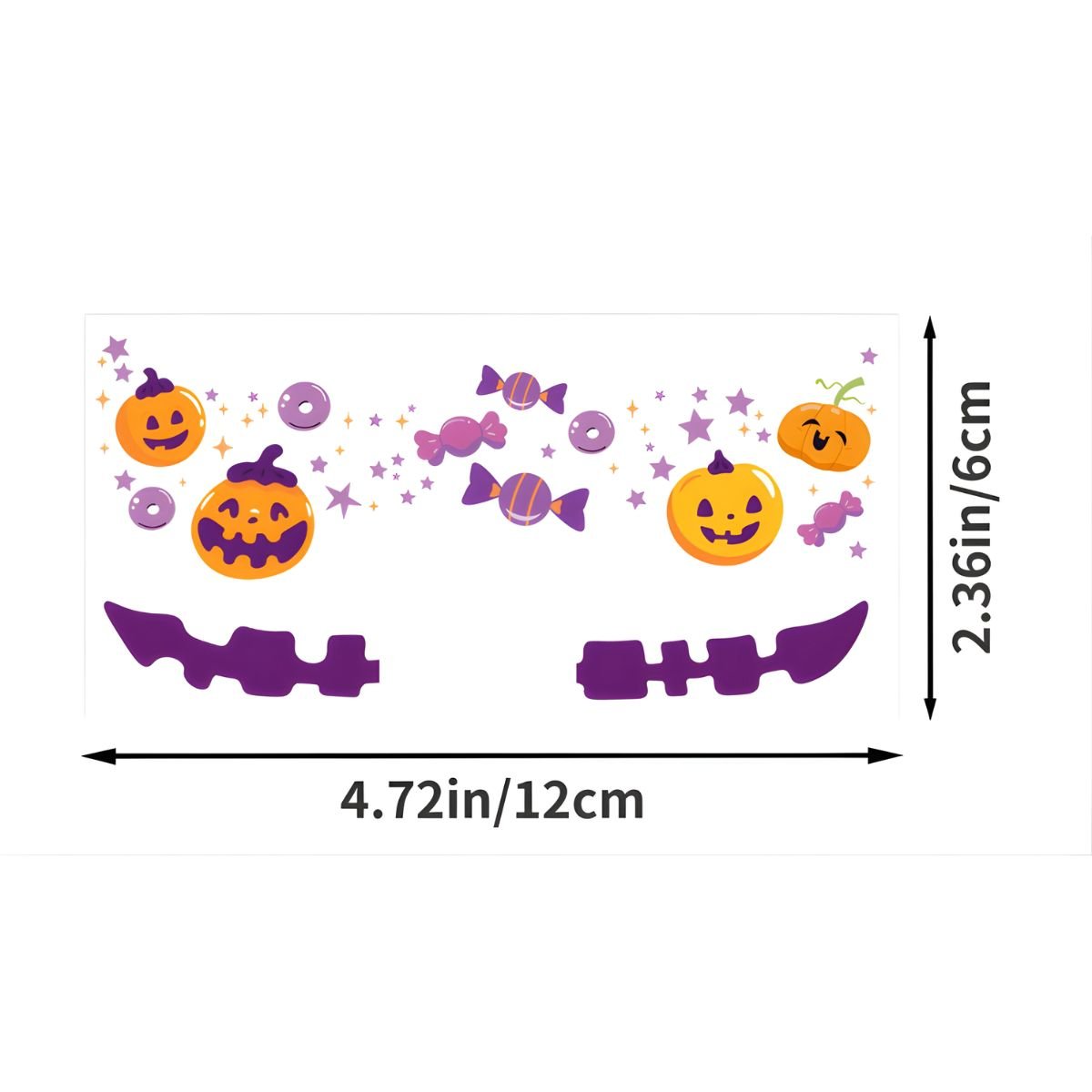 Feather & Fawn Halloween Face Decorative Stickers | 8 Sheets Waterproof Set Halloween