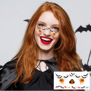 Feather & Fawn Halloween Face Decorative Stickers | 8 Sheets Waterproof Set Halloween