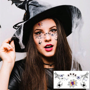 Feather & Fawn Halloween Face Decorative Stickers | 8 Sheets Waterproof Set Halloween
