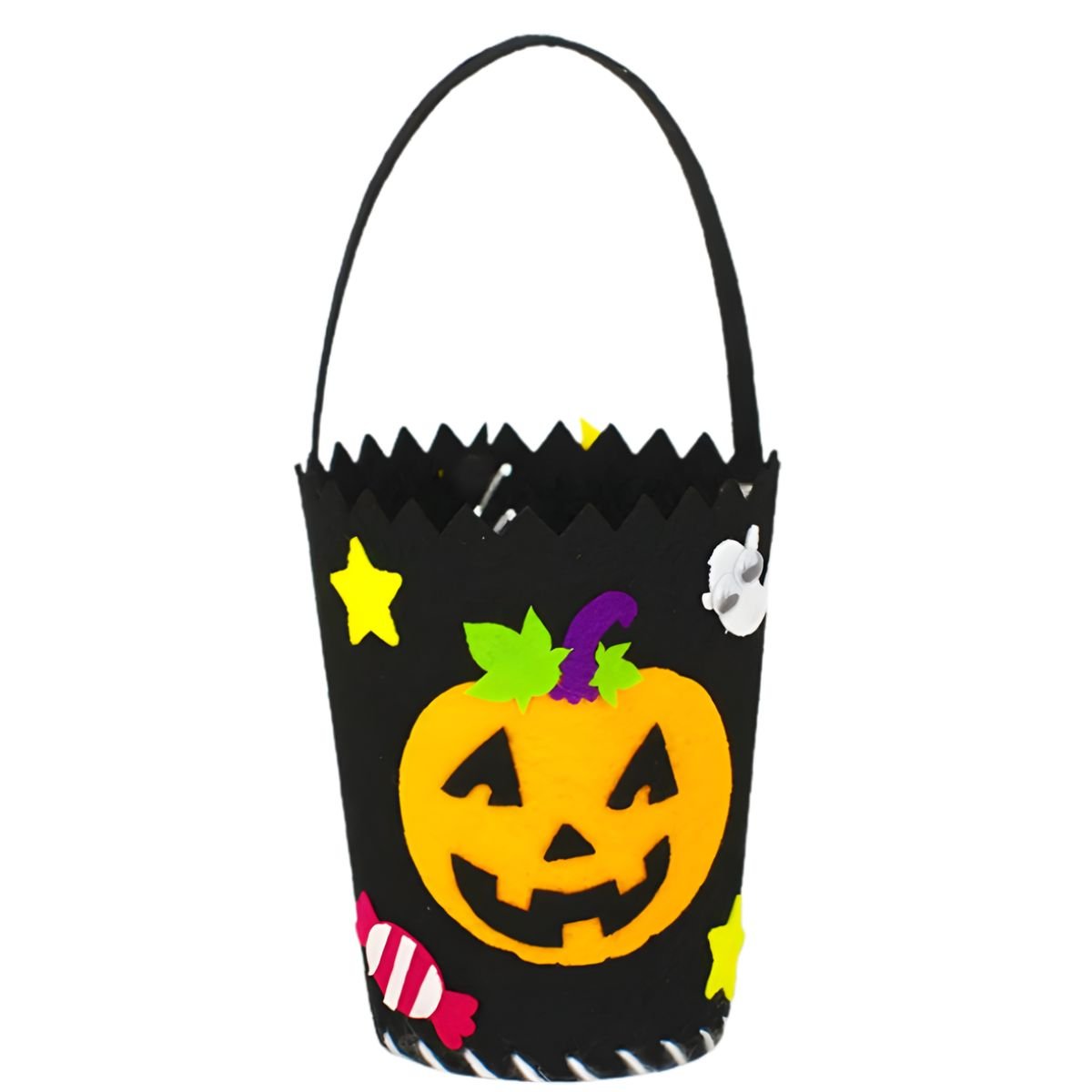 Feather & Fawn Halloween Felt Candy Bucket | Pumpkin or Haunted House Design Halloween