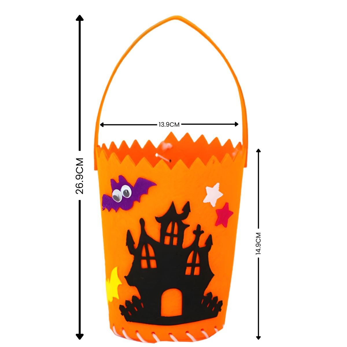 Feather & Fawn Halloween Felt Candy Bucket | Pumpkin or Haunted House Design Halloween