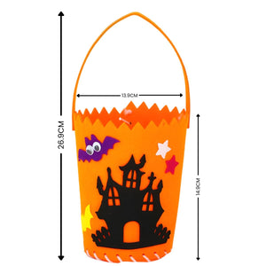Feather & Fawn Halloween Felt Candy Bucket | Pumpkin or Haunted House Design Halloween